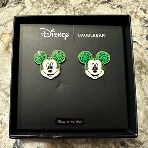 Disney x BaubleBar -  Mickey Mouse Spider Web Stud Earrings - GLOW IN THE DARK